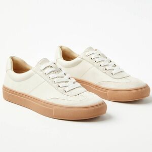 NWT LOFT women’s varsity ecru lace-up casual preppy sneakers size 10